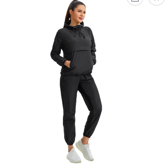 Black Nylon 2Pc. Sauna/Workout Suit Brand New Never Worn - Picture 15 of 15